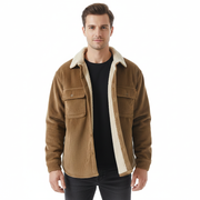 Ruben Veste Overshirt Herren – Corduroy Fleece gefüttert mit Knöpfen & geradem Schnitt