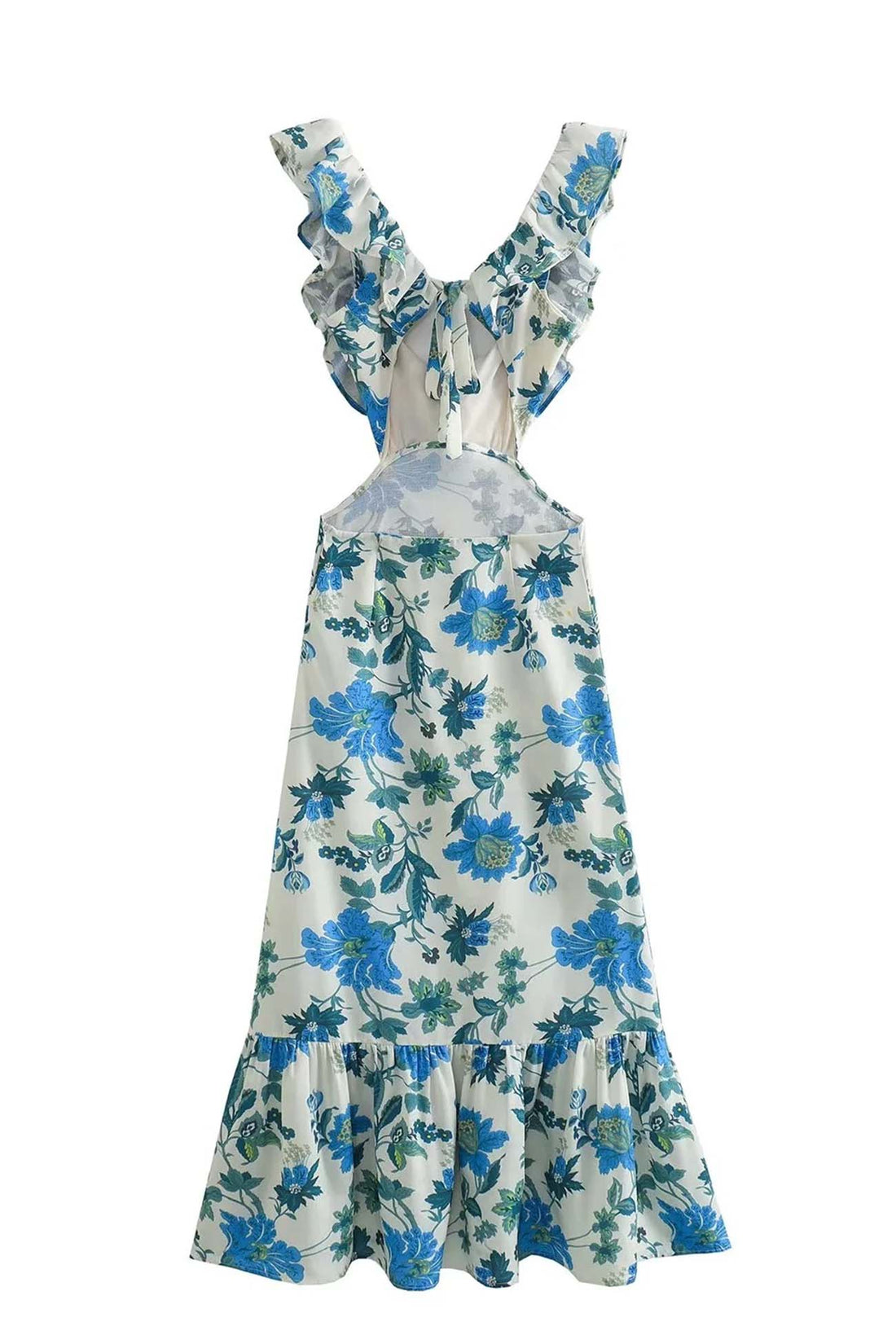 Lungo abito da donna amara - abito estivo estivo con cinghie increspate ed eleganti v -gne