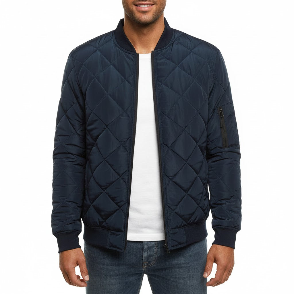 Ryan Bomber d’Hiver Homme Lunero Eindhoven – Veste Matelassée en Coton avec Col Épais