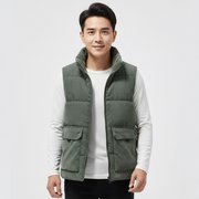 Pánská vesta Ryan z manšestru – Prošívaná podšívka a vysoký městský límec