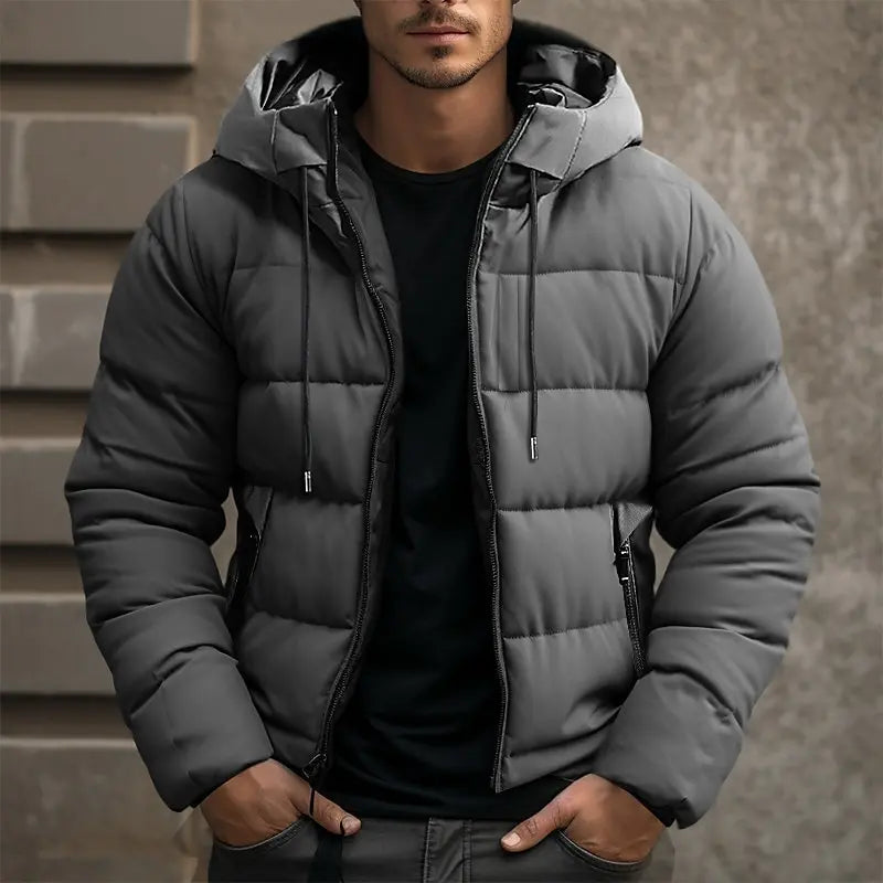 Roel Winter Quilted Vest Men – Warm Insulated Coat with Hood for Cold Weather