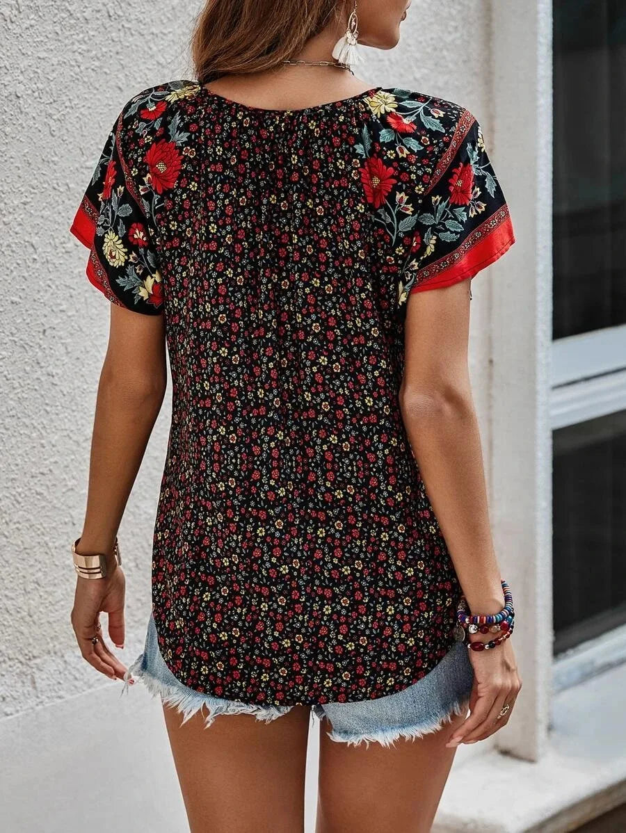 Blouse Femme Kataleya – Haut Élégant à Manches Courtes avec Coupe Intemporelle & Style Polyvalent