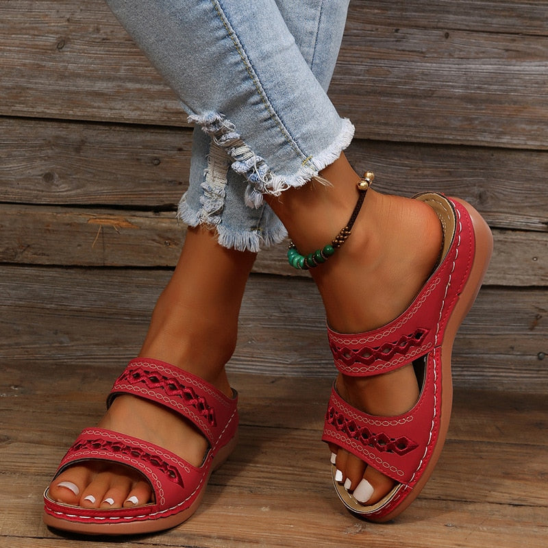 Sandalias de mujeres de Galena - Sandalias ortopédicas de verano con apoyo para tres arcos y diseño transpirable