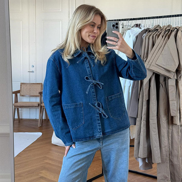 Rayna Veste Femme – Jean à Nouer 100% Coton, Style Décontracté & Original