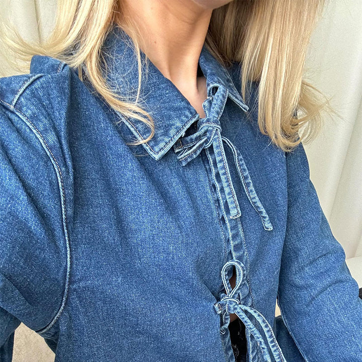 Rayna Veste Femme – Jean à Nouer 100% Coton, Style Décontracté & Original
