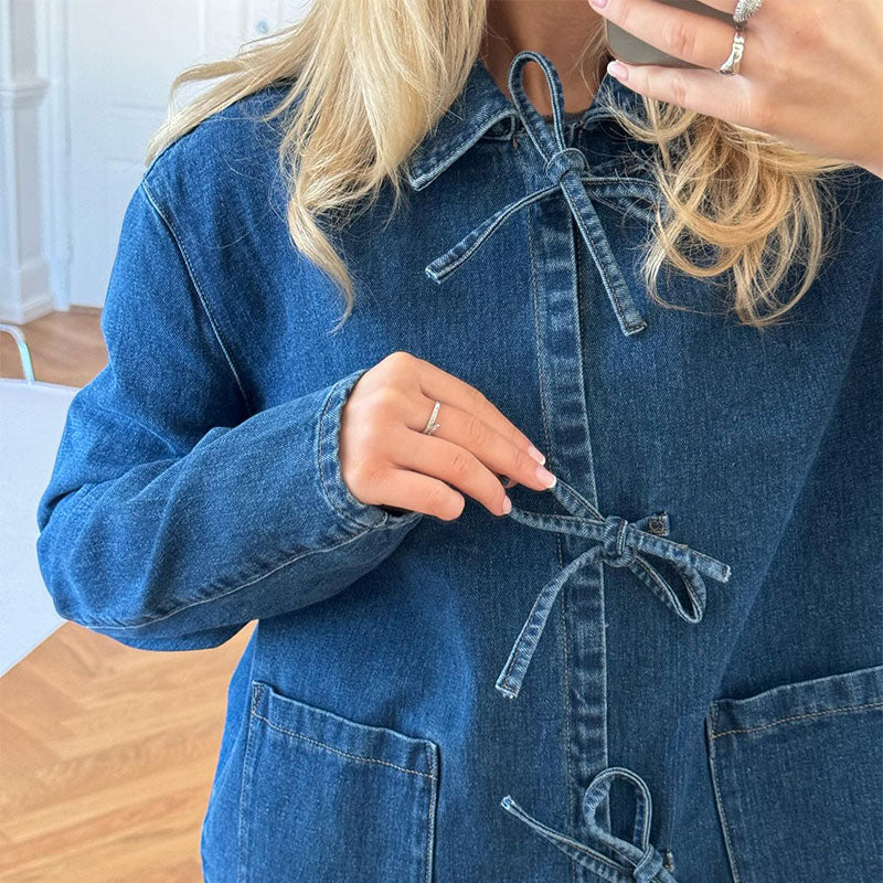 Rayna Veste Femme – Jean à Nouer 100% Coton, Style Décontracté & Original