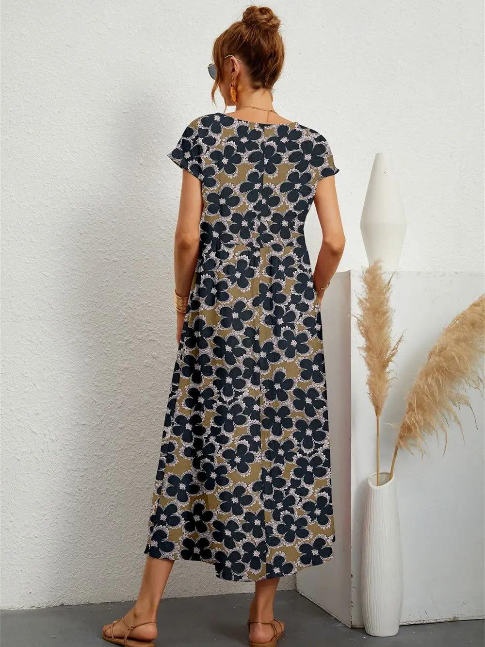 Remi Robe Midi Femme – Robe Fleurie avec Coupe Décontractée & Élégance Naturelle d’Été