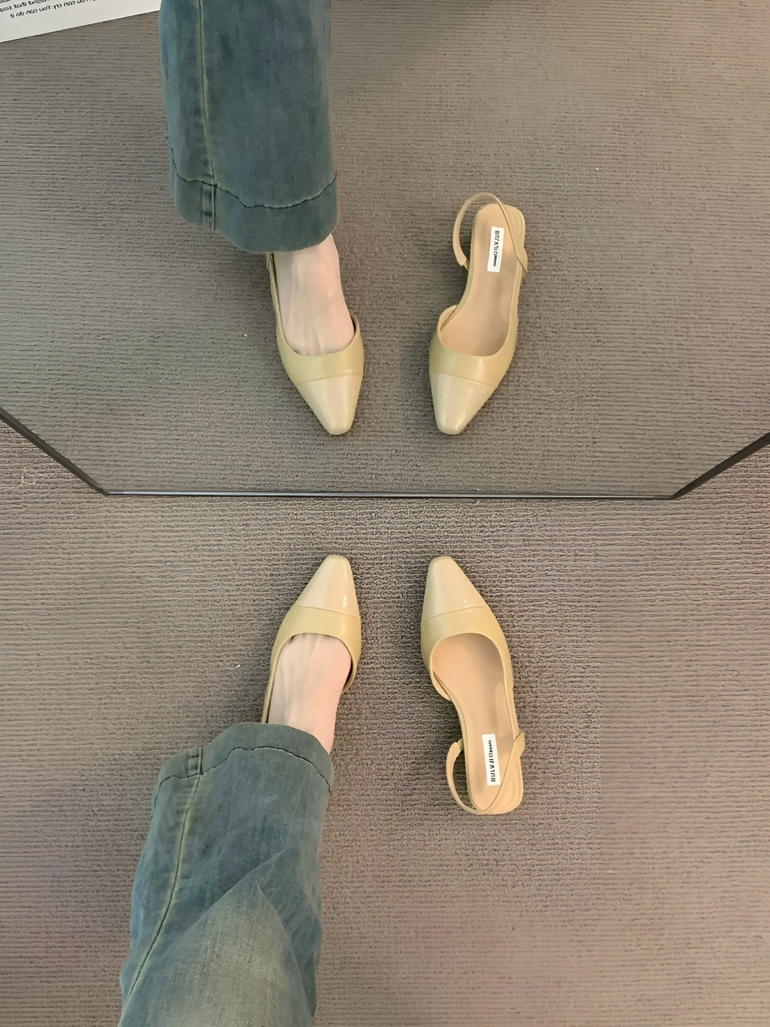 Camille Ballerines Femme – Chaussures Élégantes à Bout Pointu & Talon Carré Confortable