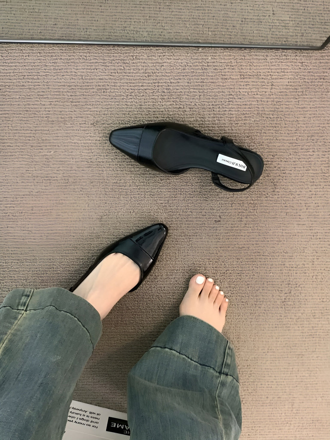 Camille Ballerines Femme – Chaussures Élégantes à Bout Pointu & Talon Carré Confortable