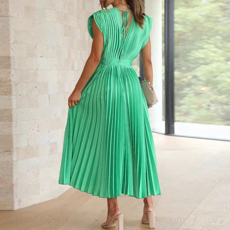 Denise Robe Plissée Femme – Élégance Intemporelle & Texture Sophistiquée, Plusieurs Couleurs