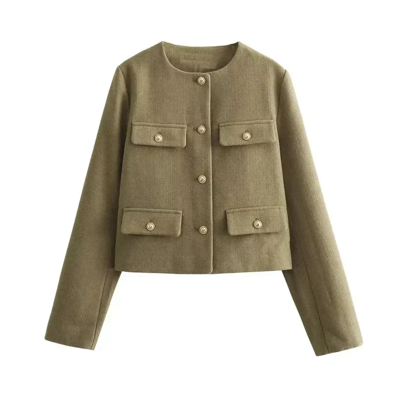 Maisy Manteau Femme – Manteau Classique Élégant avec Boutons Décoratifs Chic