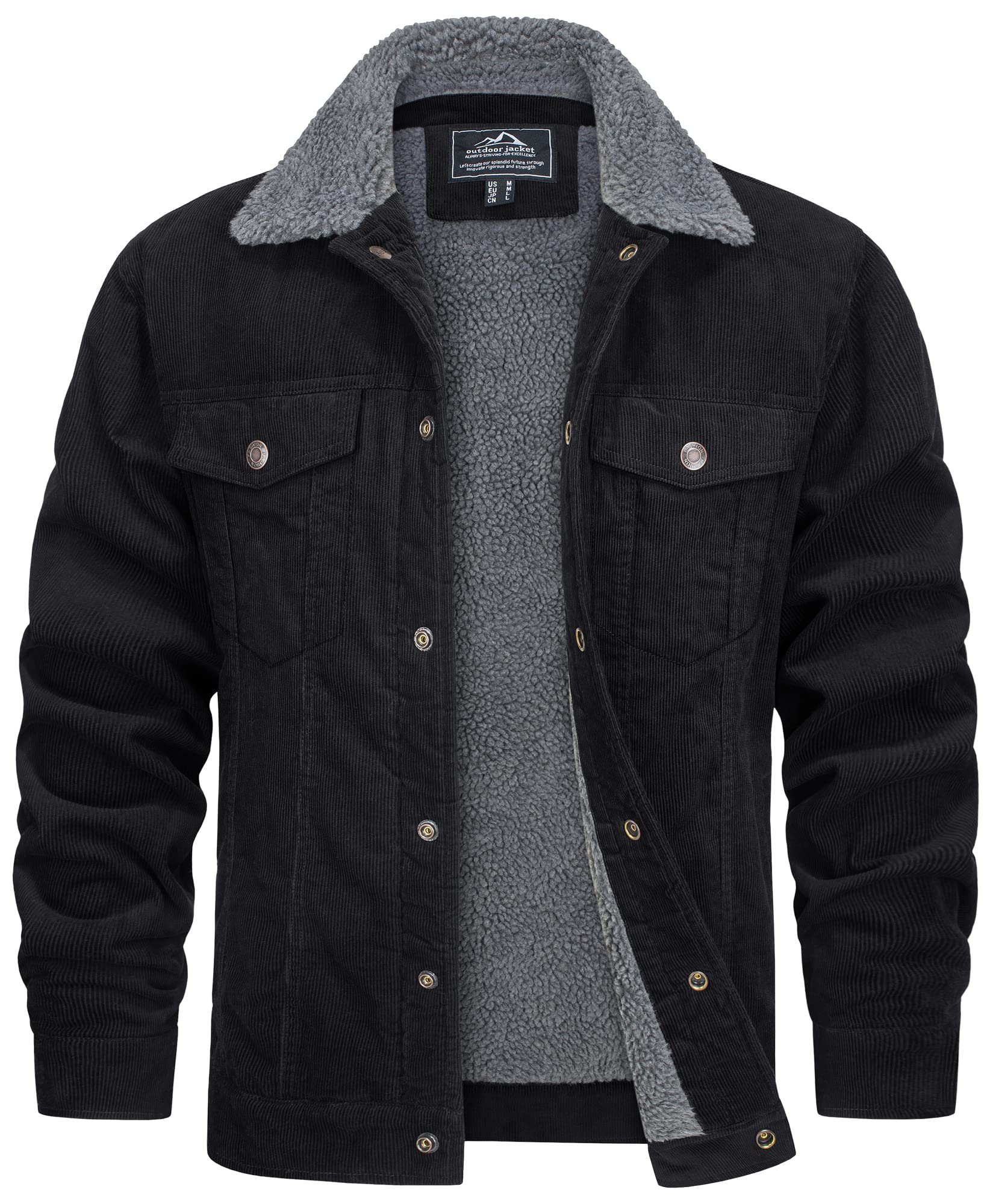 Legan Veste Trucker Homme en Velours Côtelé – Doublure Sherpa, Chaleur & Style Casual