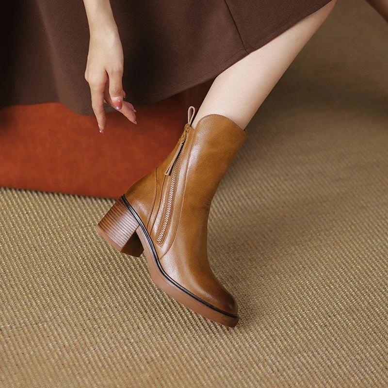 Kailani Bottines Femme – Bottes en Cuir Premium Élégantes & Durables au Style Intemporel
