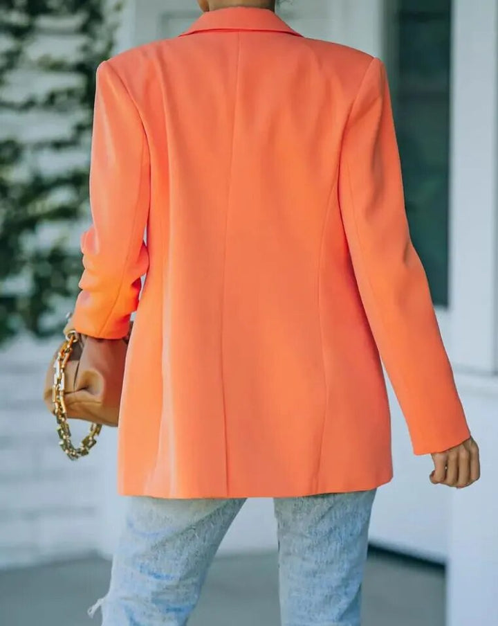 Raine Blazer Femme - Coupe Oversize, Simple Boutonnage, Col à Revers - Élégance Tailleur pour Bureau et Soirées