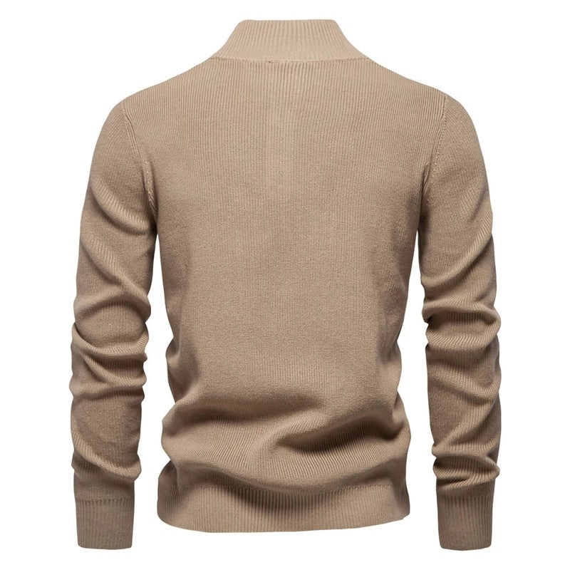 Jersey Julian para Hombre con Cuello Simulado y Botones – Punto Acanalado, Corte Regular y Estilo Elegante