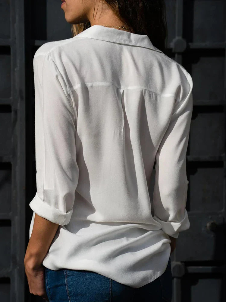 Nevaeh Chemise Femme – Blouse Fluide Élégante avec Coupe Classique & Tissu Léger