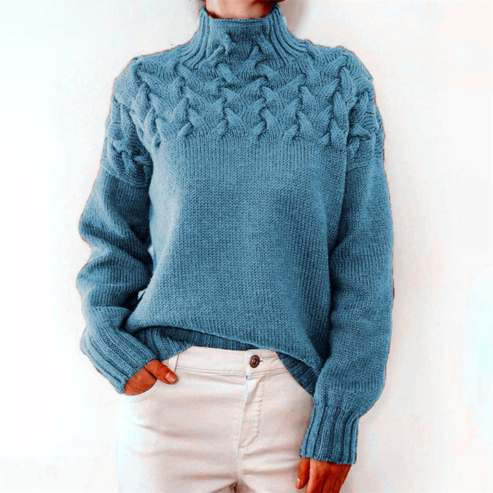 Mikayla Pull Femme – Pull à Col Roulé en Maille Chaud & Élégant pour l’Hiver