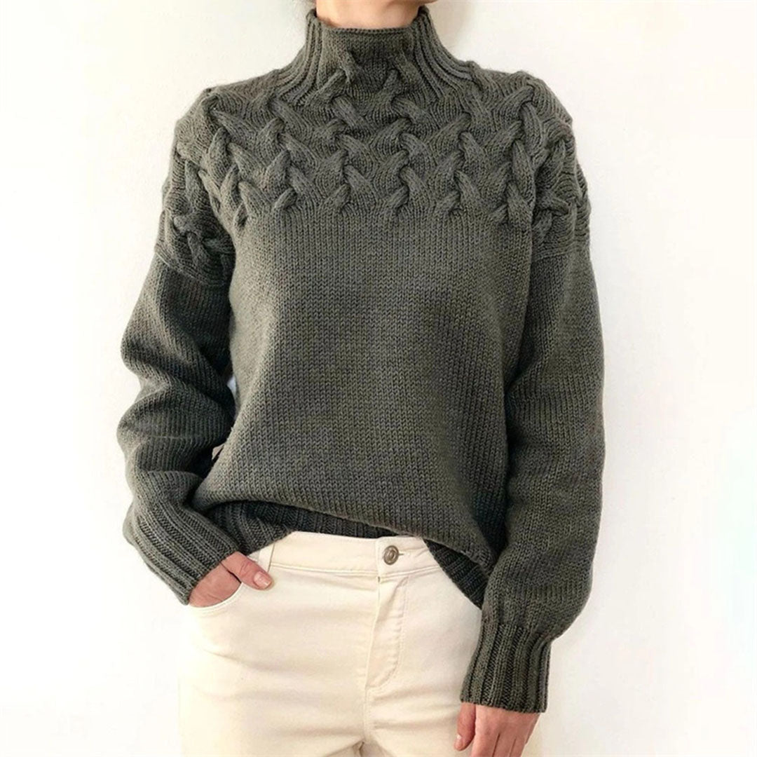 Mikayla Pull Femme – Pull à Col Roulé en Maille Chaud & Élégant pour l’Hiver