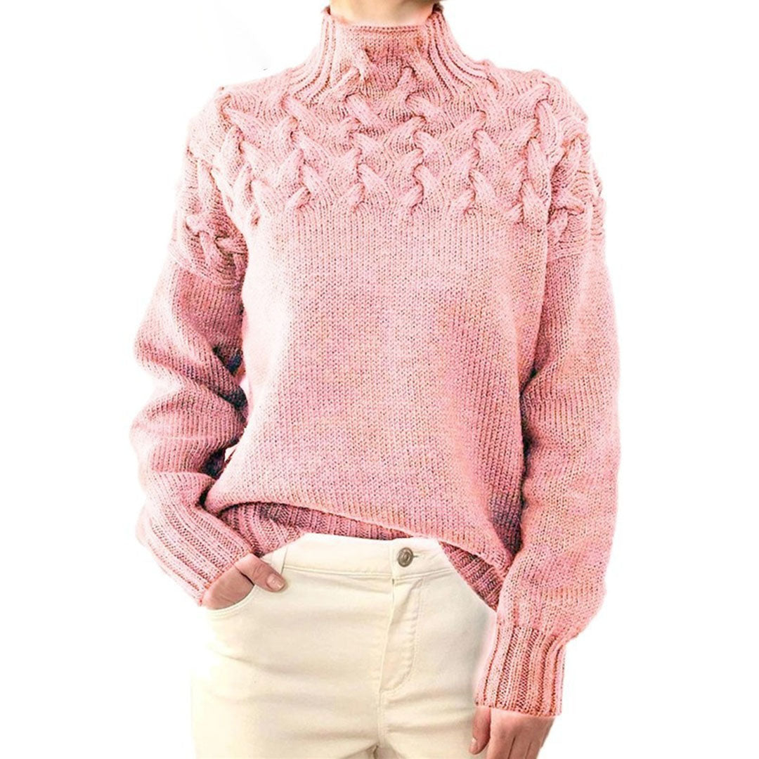 Mikayla Pull Femme – Pull à Col Roulé en Maille Chaud & Élégant pour l’Hiver