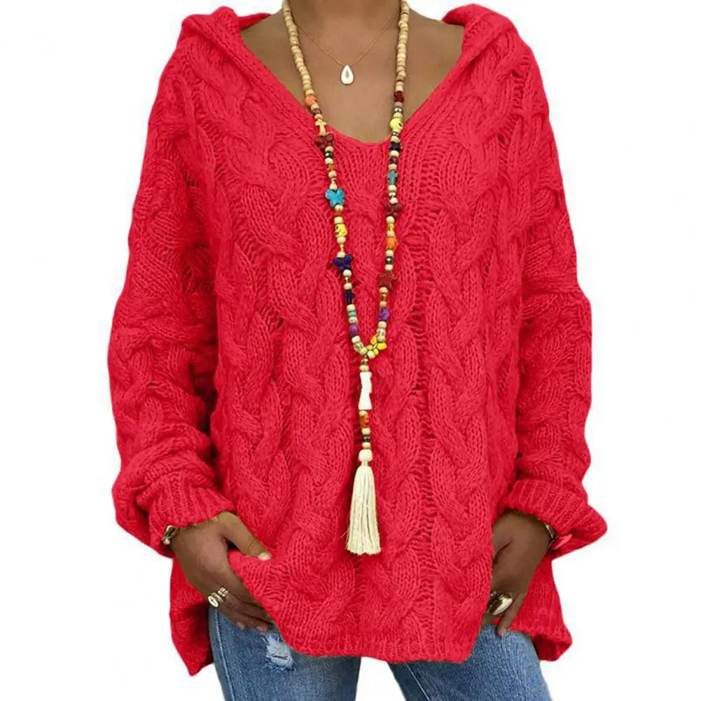 Liana Pull en Maille Torsadée pour Femme – Haut en Tricot Doux et Oversize avec Motif Texturé Élégant