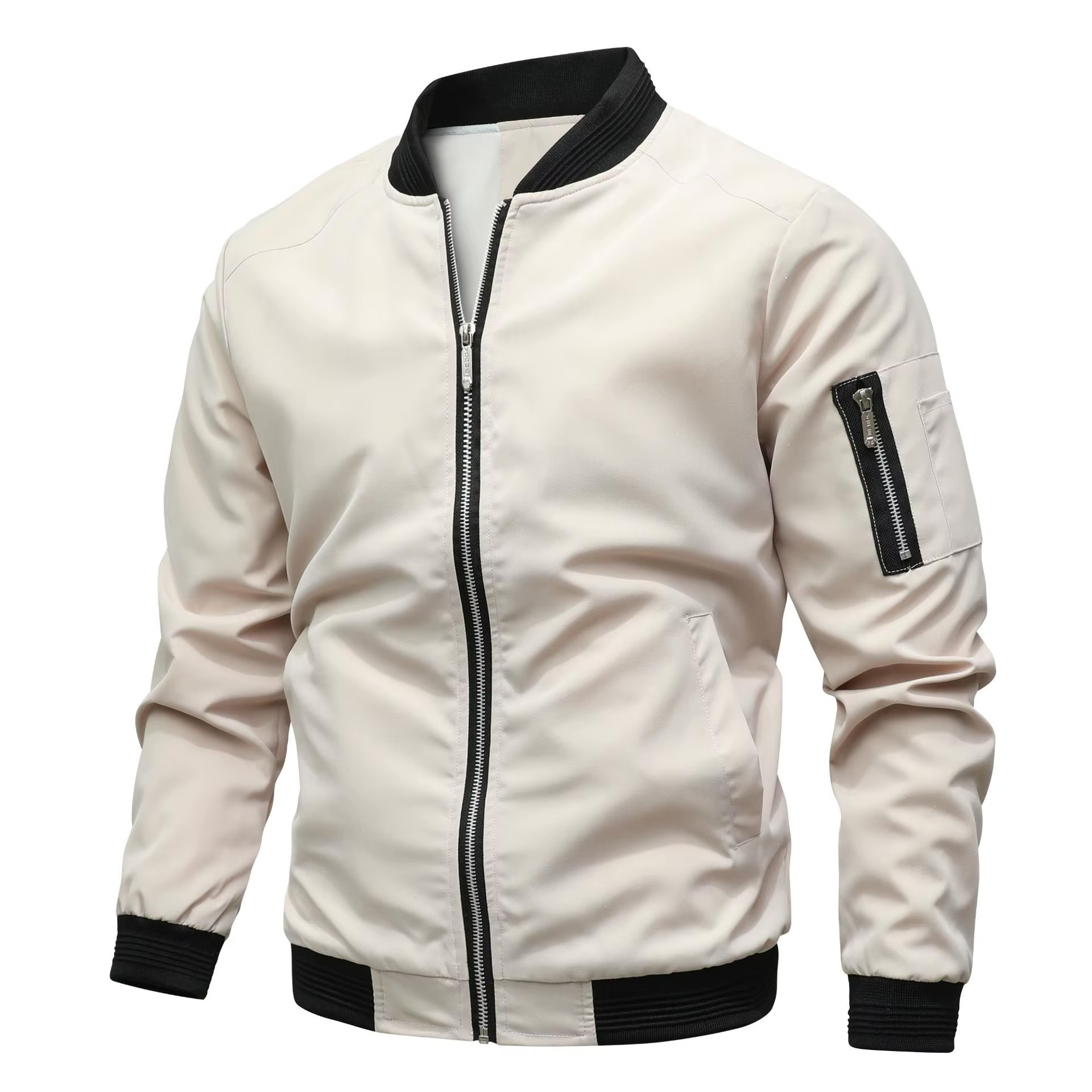 Zenio Bomber Men Essensio – Lightweight Water-Repellent Jacket with Zip & Ribbed Finishes
