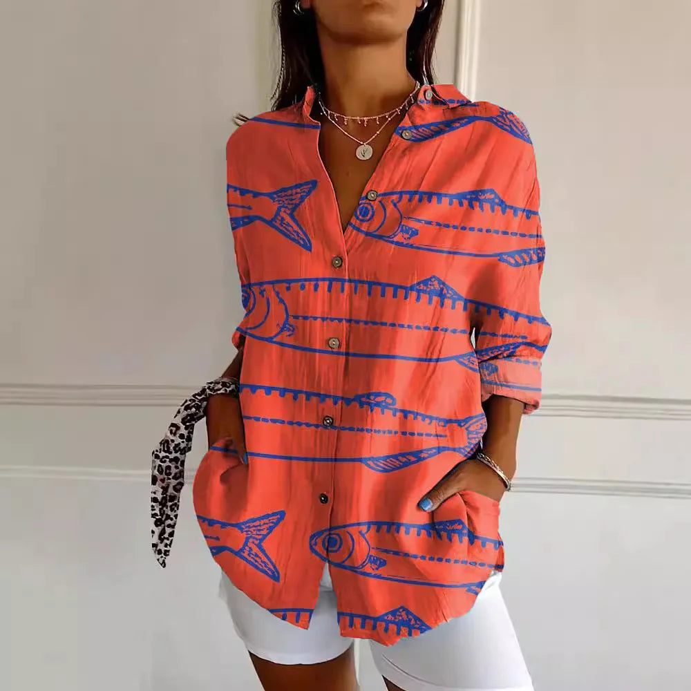 Gaëlle Blouse Femme – Blouse d’Été Légère avec Imprimé Fleuri & Décolleté en V Flatteur