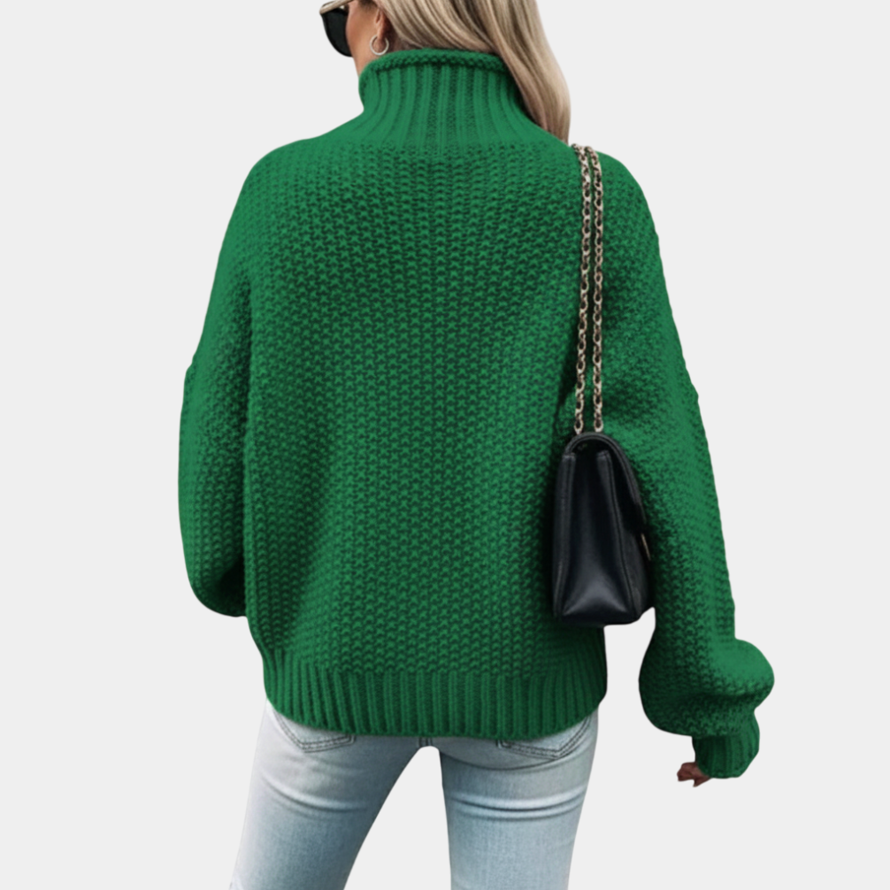 Pulover Lina cu Guler Rolat Oversize pentru Femei – Pulover Călduros cu Croială Lejeră și Stil Modern