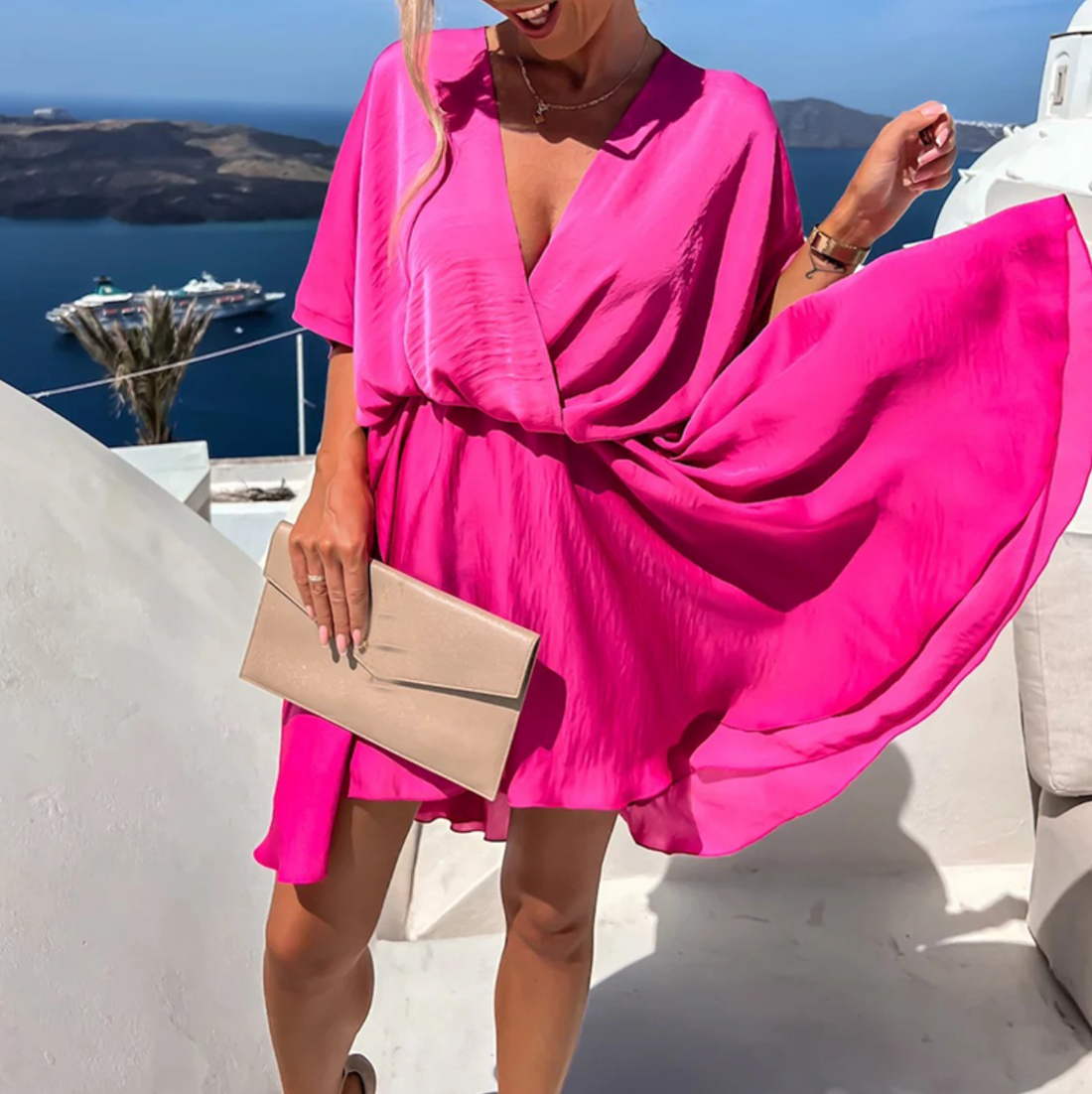 Brooklyn Women's Cloh Dress - Elegante abbigliamento a volant con dettagli contorti e taglio leggero