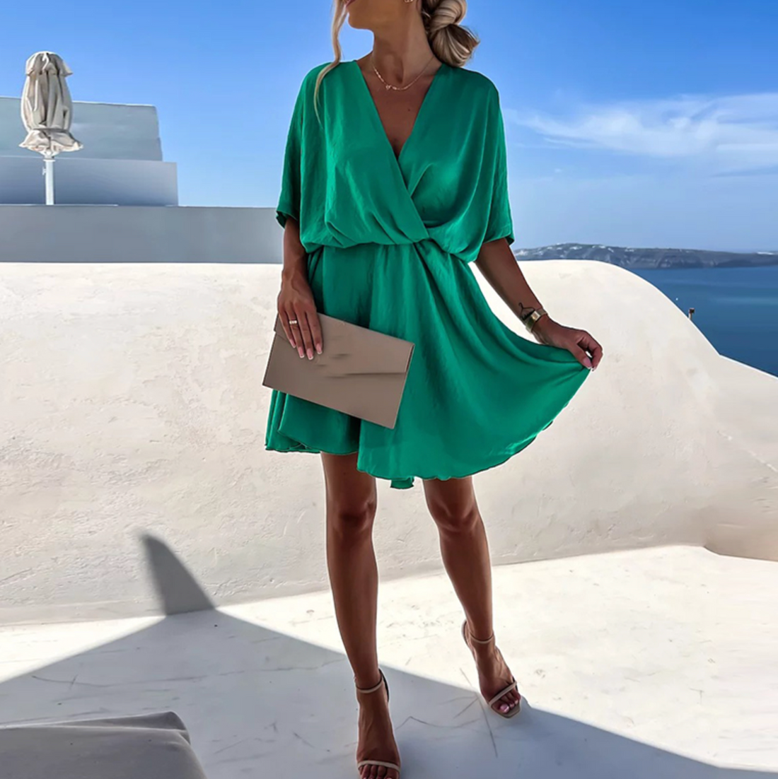 Brooklyn Women's Cloh Dress - Elegante abbigliamento a volant con dettagli contorti e taglio leggero