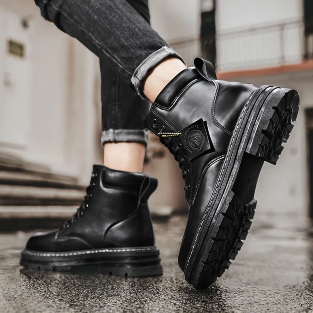 Marlon Botas con Cordones para Hombre – Zapatos de Cuero Cómodos con Soporte de Arco Plantar y Suela Antideslizante