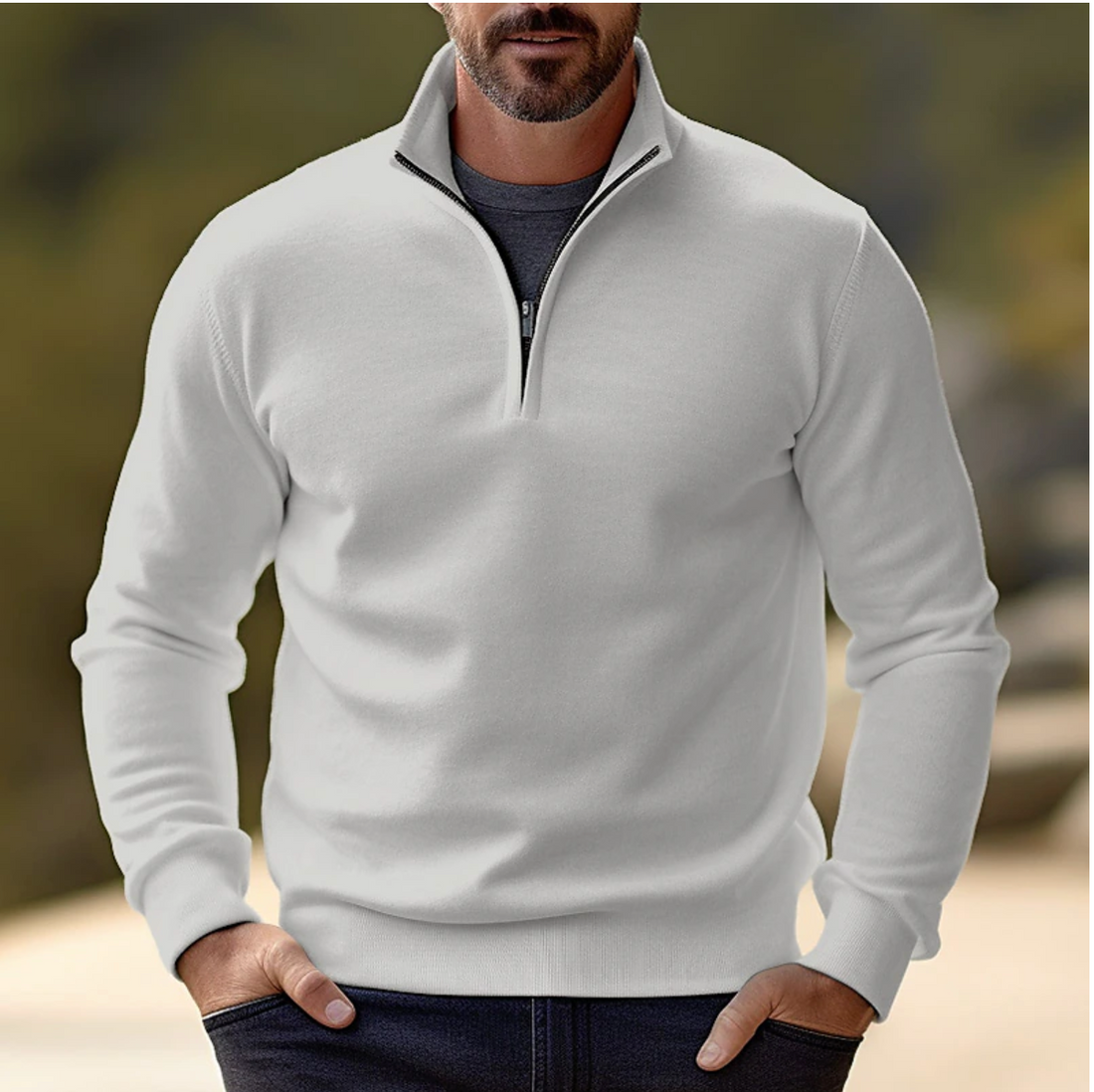 Shawn Pull Homme – Pull Demi-Zip Élégant & Confortable au Style Moderne Polyvalent