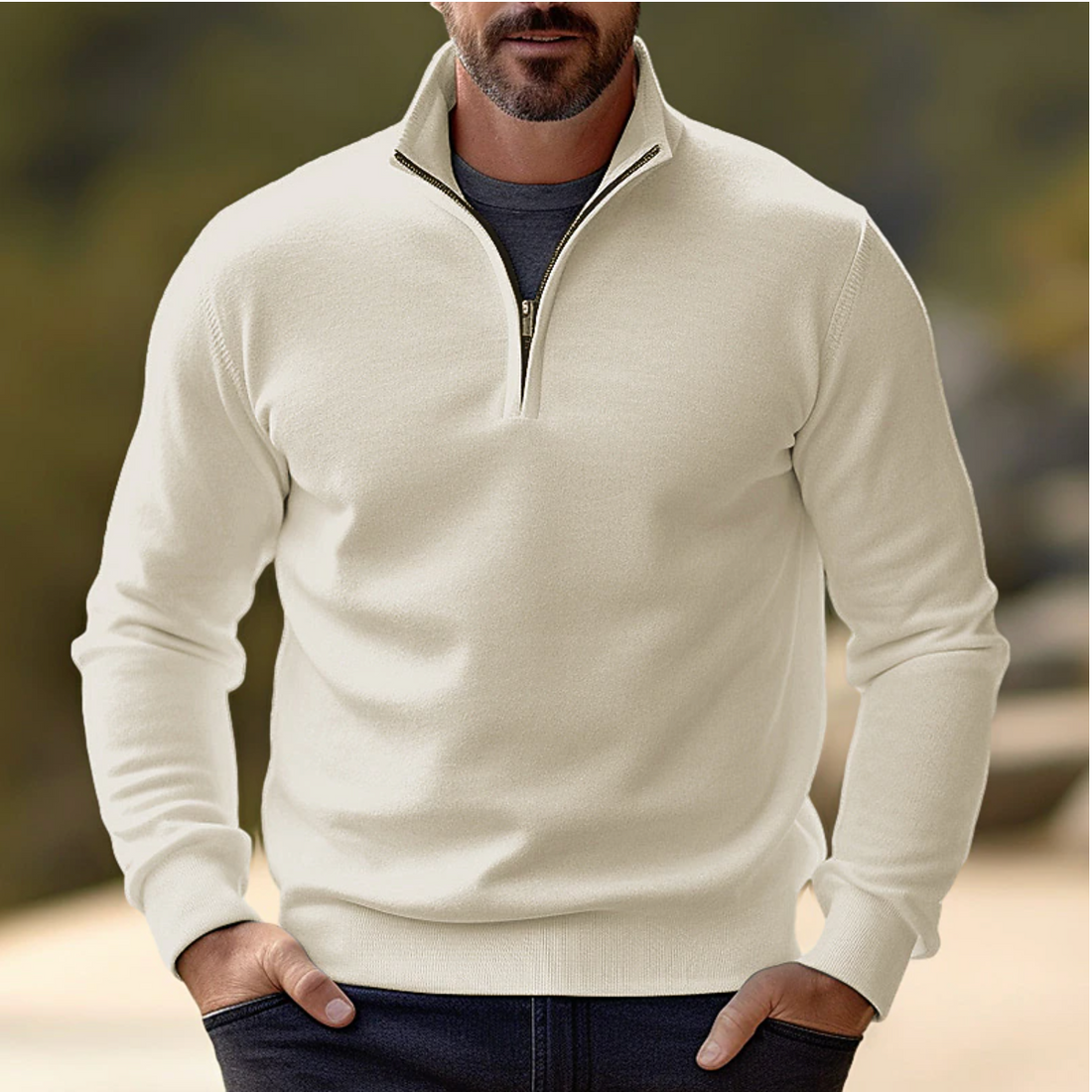 Shawn Pull Homme – Pull Demi-Zip Élégant & Confortable au Style Moderne Polyvalent