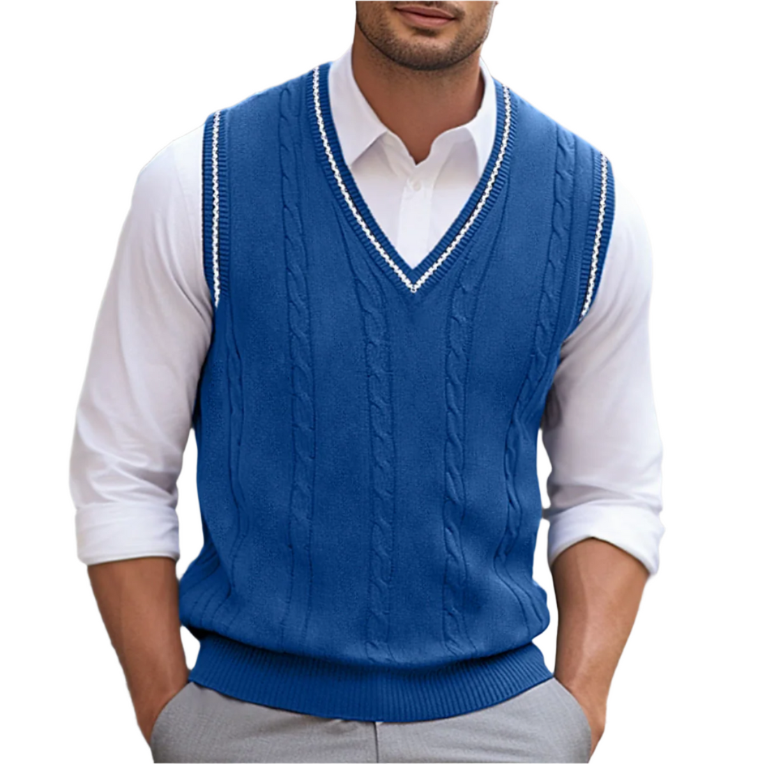 Kyson Pull Homme – Pull Sans Manches à Col V Élégant & Confortable Style Moderne