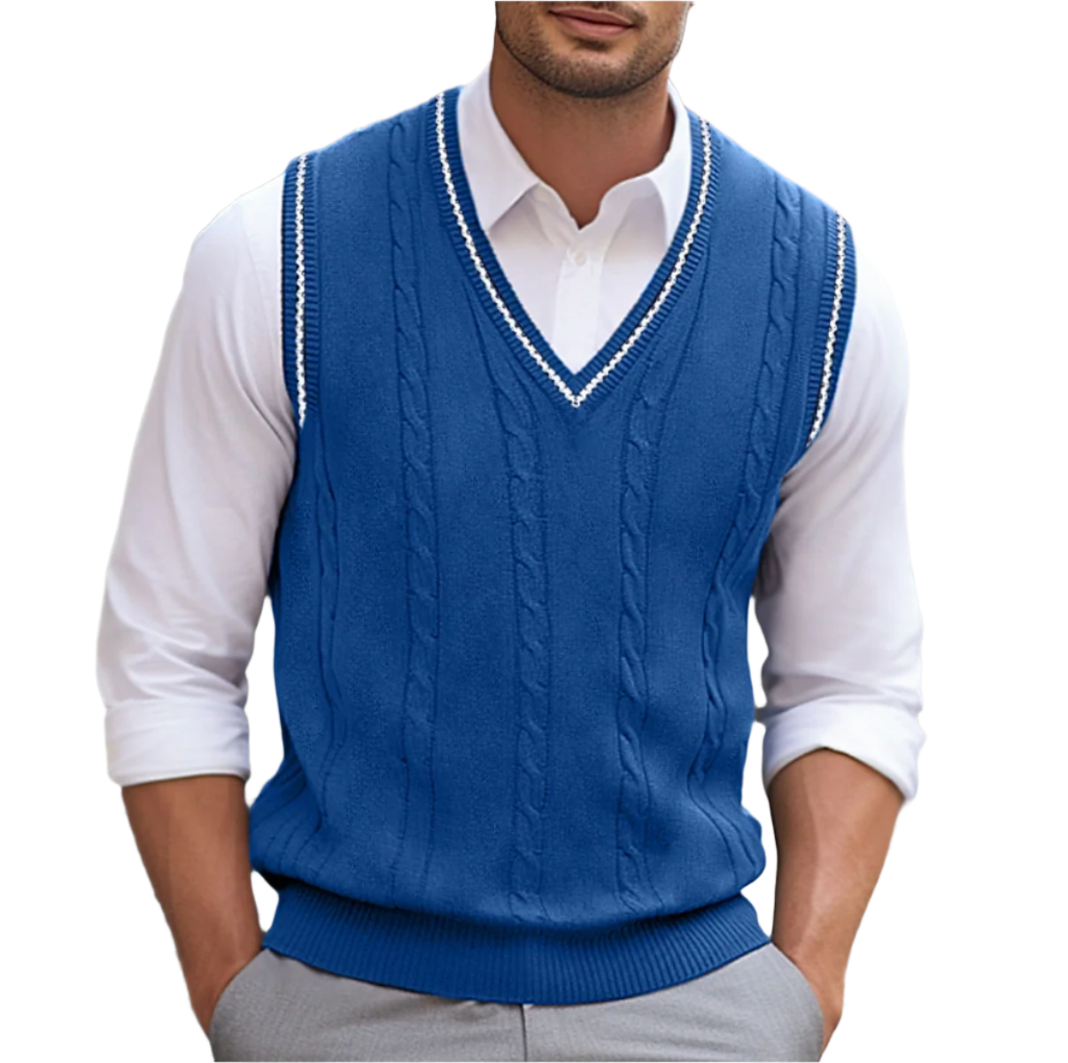 Kyson Men's Sweater – Sleeveless V-Neck Sweater Elegant & Comfortable Modern Style