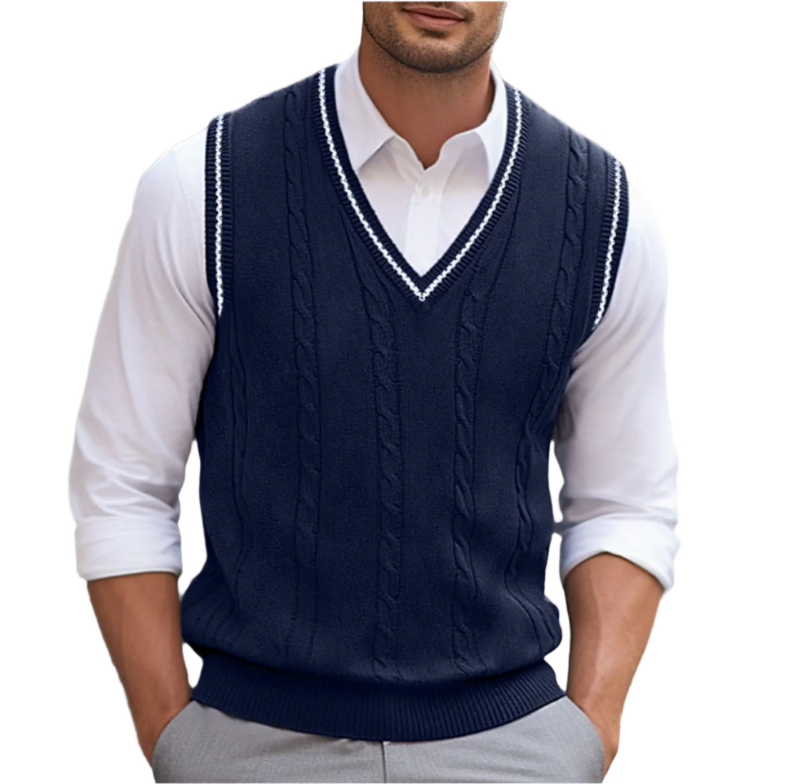 Kyson Pull Homme – Pull Sans Manches à Col V Élégant & Confortable Style Moderne