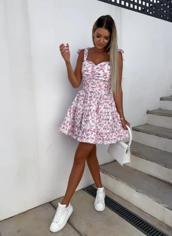 Zoey Robe Bohème pour Femme - Robe d'été sans manches à imprimé floral avec une coupe ample et confortable