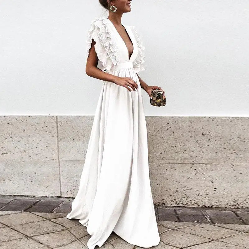 Marthe Long Woman Vestido de noche - Vestido máximo elegante con taza fluida