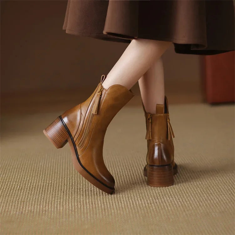 Kailani Bottines Femme – Bottes en Cuir Premium Élégantes & Durables au Style Intemporel