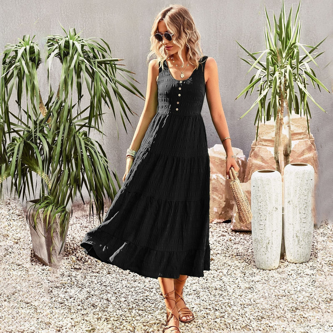Abito bohémien di Isla Woman - abito lungo con dettagli fatti a mano e look femminile