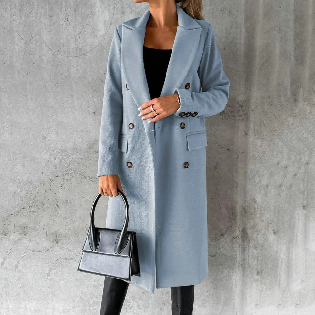Charlotte Manteau Donna Lana Elegante – Taglio Lungo, Rever Classici & Stile Senza Tempo