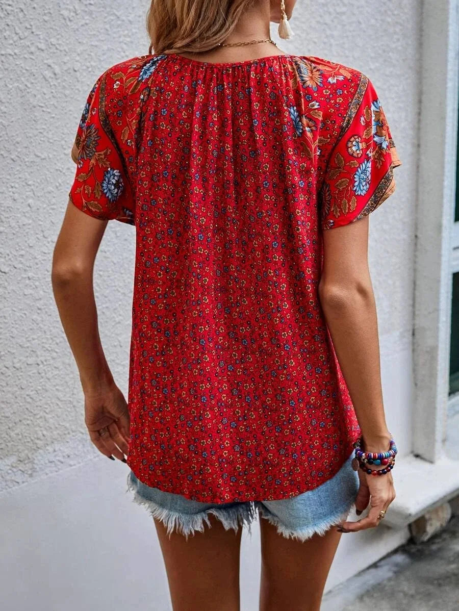 Blouse Femme Kataleya – Haut Élégant à Manches Courtes avec Coupe Intemporelle & Style Polyvalent