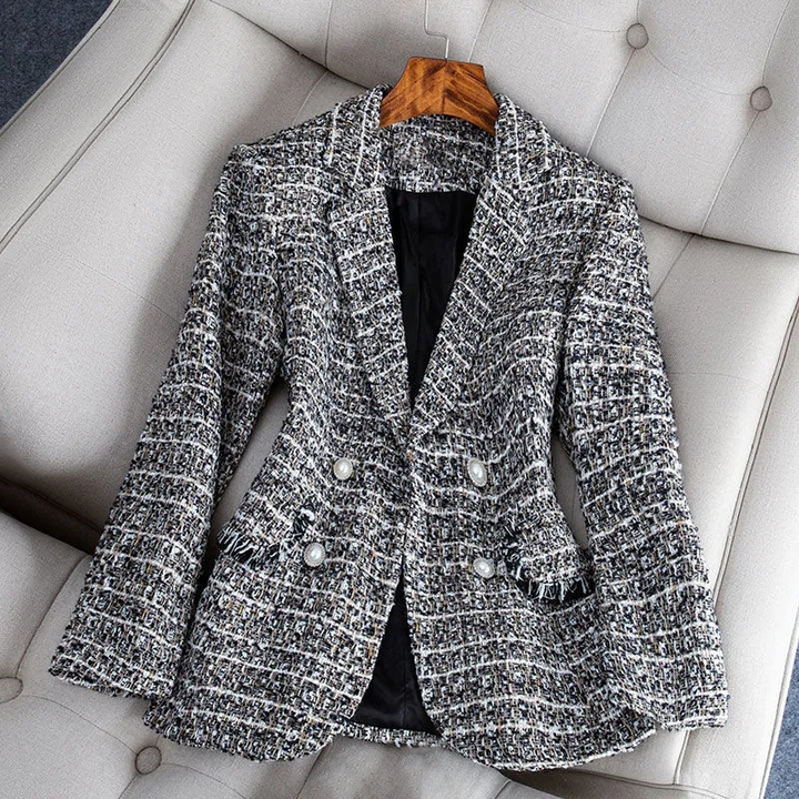 Nataly Blazer Femme – Blazer en Tweed Élégant & Moderne pour un Style Chic Polyvalent