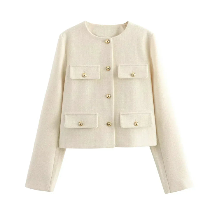 Maisy Manteau Femme – Manteau Classique Élégant avec Boutons Décoratifs Chic