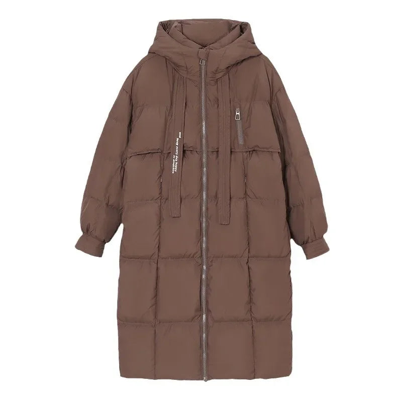 Laura Parka Longue Femme – Manteau Chaud avec Capuche Coupe Relax & Silhouette Droite