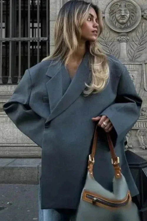 Blazer Morgan Oversize Donna – Giacca Chic Lunga con Rever Strutturato e Taglio Casual