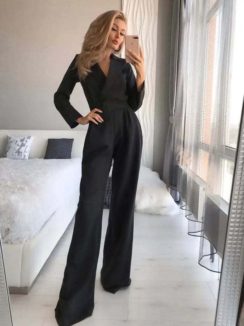 Melia Salopetă pentru Femei – Jumpsuit Elegant, Respirant cu Talie Elastică și Croială Modernă
