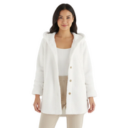 Jachetă polară pentru femei Sopia cu glugă – pluș fleece, croială oversize și stil casual chic