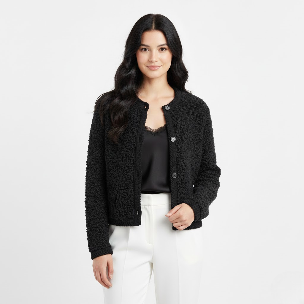 Milda Teddy-Weste Damen – Weiche Oversize-Weste aus Kunstpelz mit klassischen Knöpfen