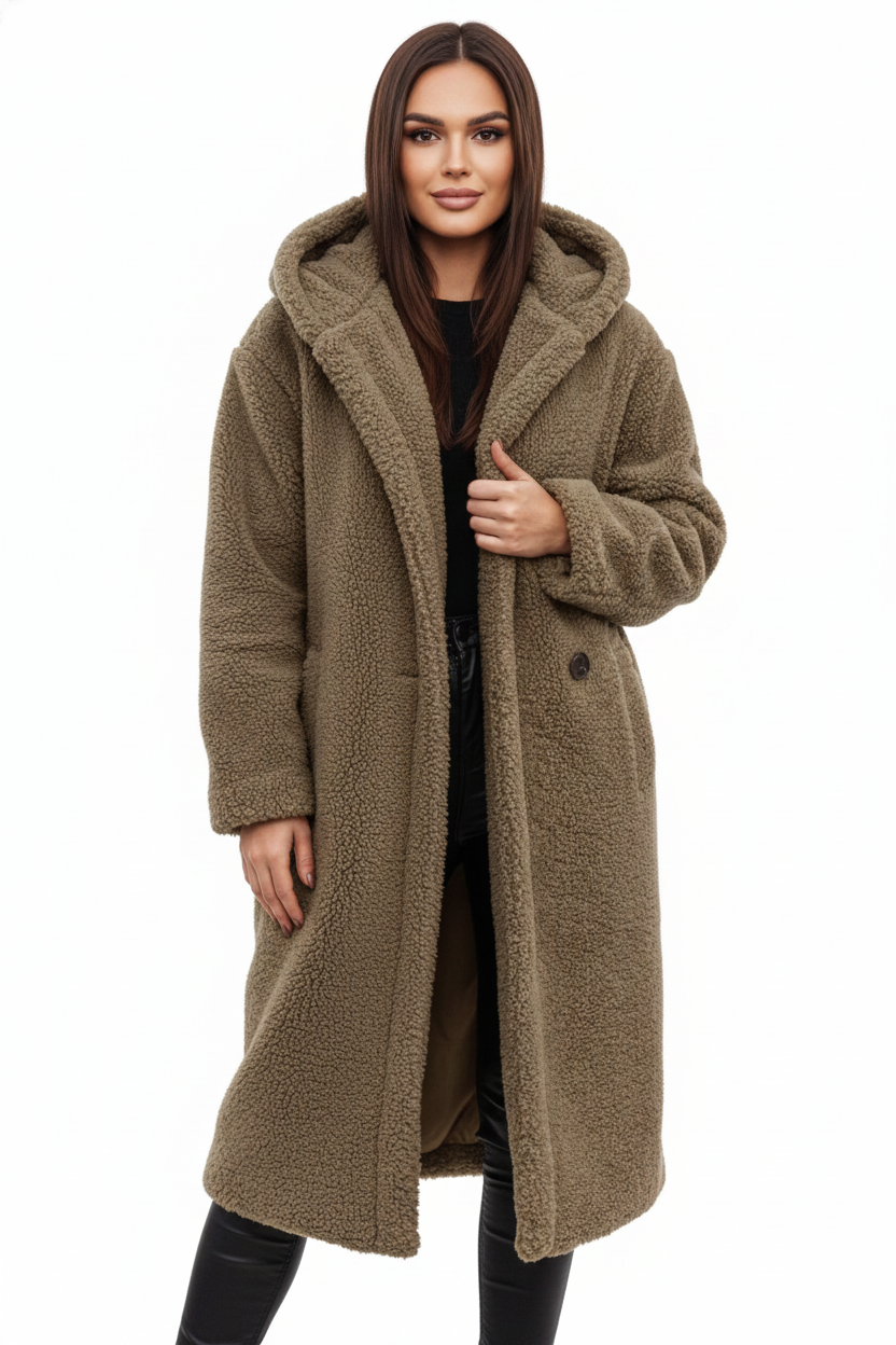 Nelia Teddy-Mantel Damen – Weiche & Warme Oversize-Jacke für Elegante Winterlooks