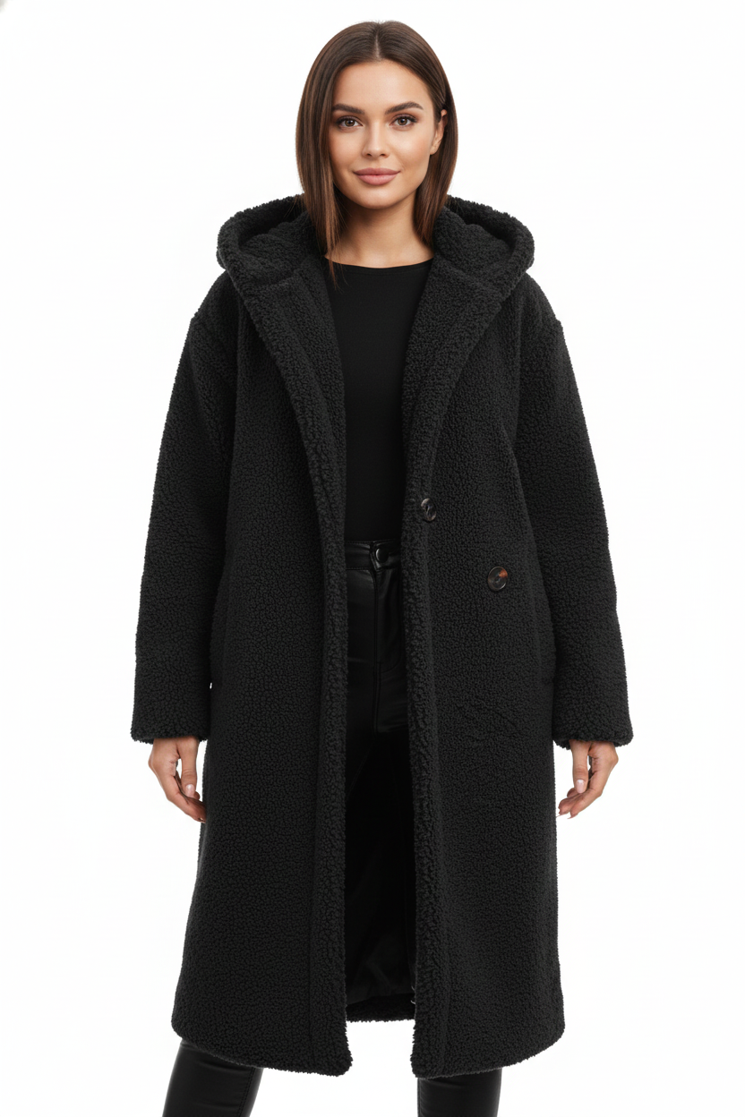 Nelia Teddy-Mantel Damen – Weiche & Warme Oversize-Jacke für Elegante Winterlooks